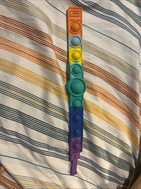 Rainbow Silicone Pop Fidget Bracelet - Multicolor Calm Band